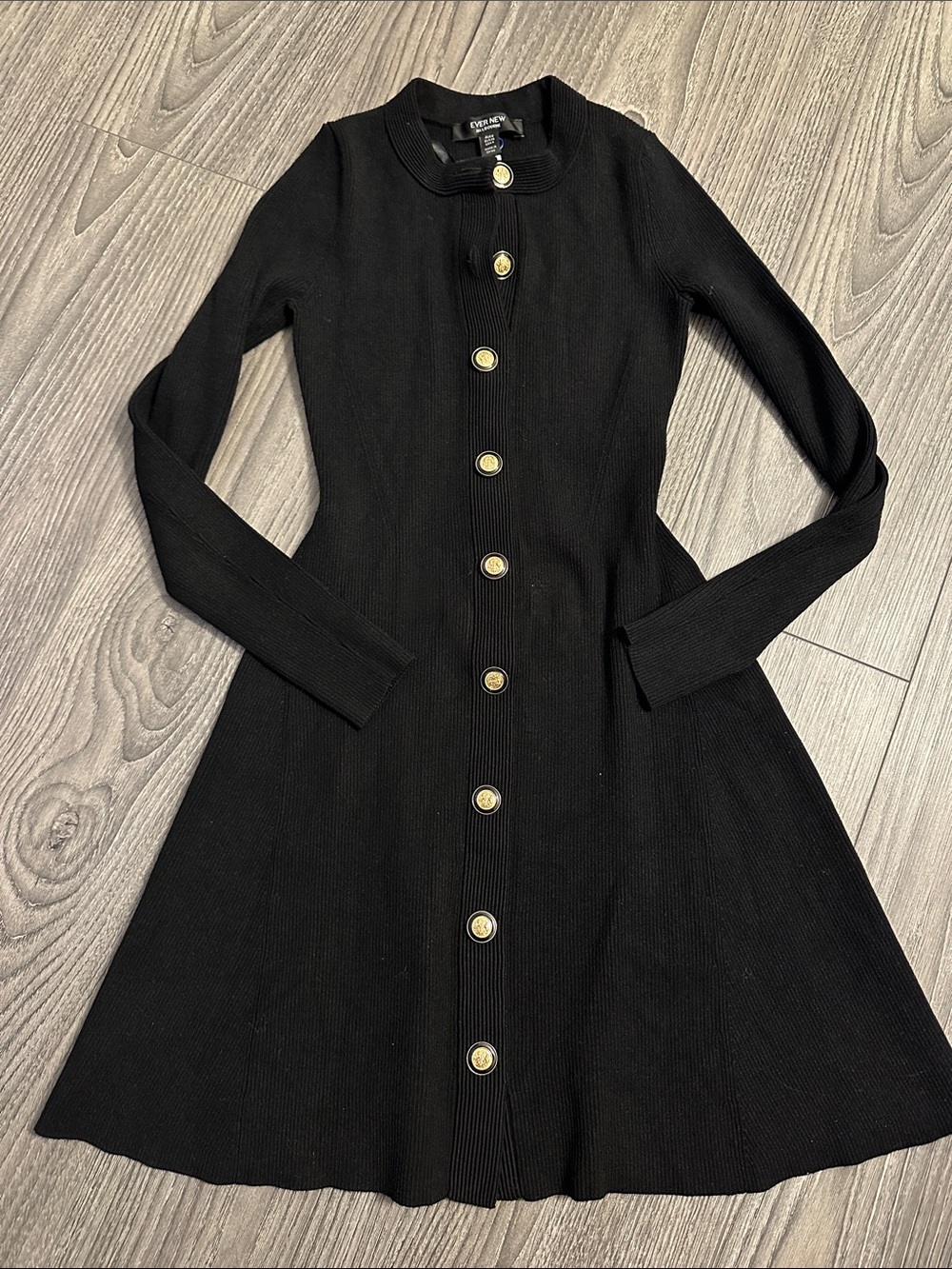 Black Dress with Gold Buttons